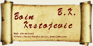 Boin Krstojević vizit kartica